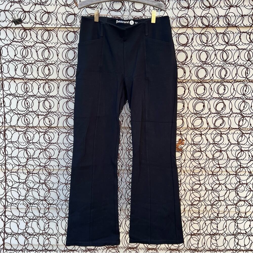 Betabrand Black Straight Leg Two Pocket Dress Yoga Pants MEDIUM PETITE